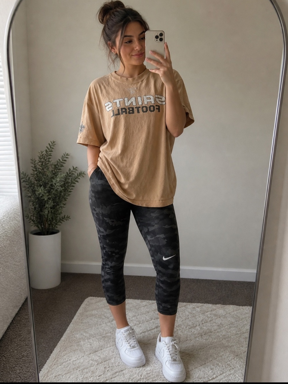 Vintage Saints football bleach washed tee